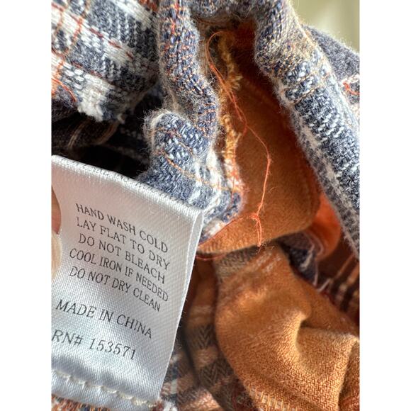 Oli & Hali Plaid Cotton Button-Up Shirt Jacket MT1683 - Orange/Blue M - Picture 4 of 10